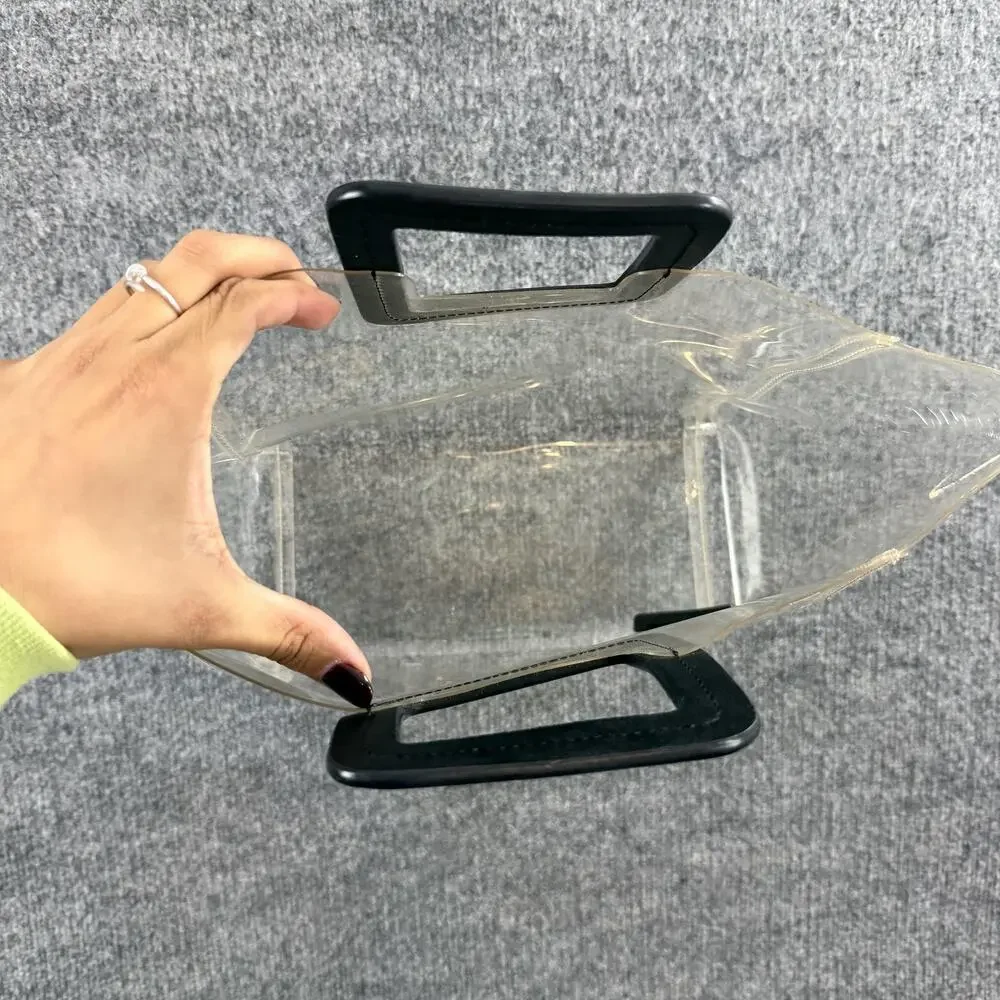Staud Clear PVC Shirley Tote Top Handle Transparent Casual Summer Resort Chic